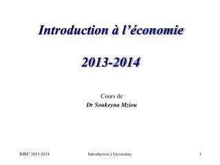 introduction l conomie 2013 2014