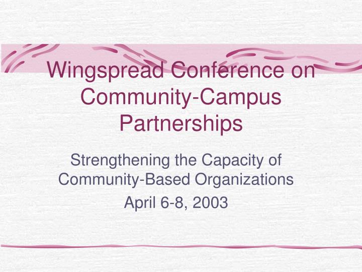 wingspread conference on community campus partnerships