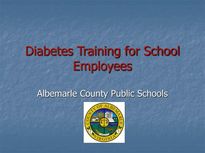 diabetes training for school employees