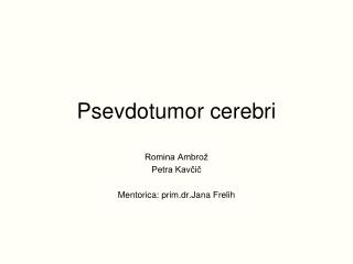 psevdotumor cerebri