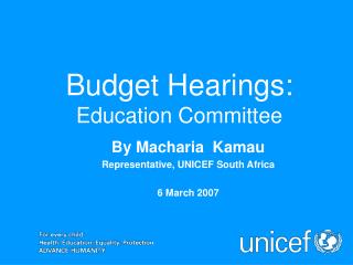 Budget Hearings: Education Committee