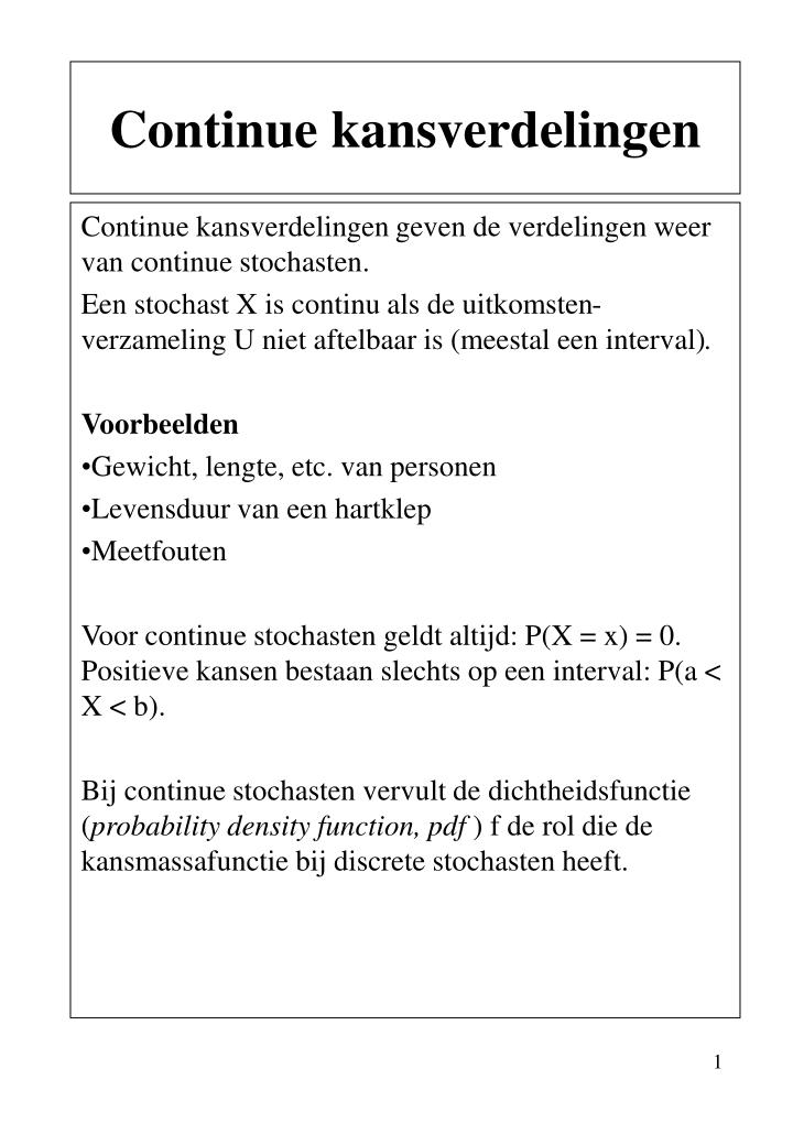 continue kansverdelingen