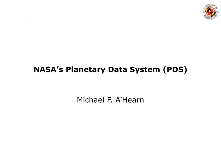 nasa s planetary data system pds