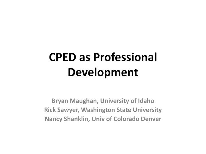 cped as professional development