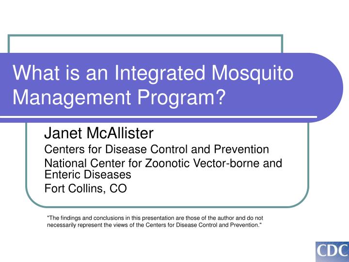 what is an integrated mosquito management program