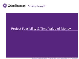 Project Feasibility &amp; Time Value of Money