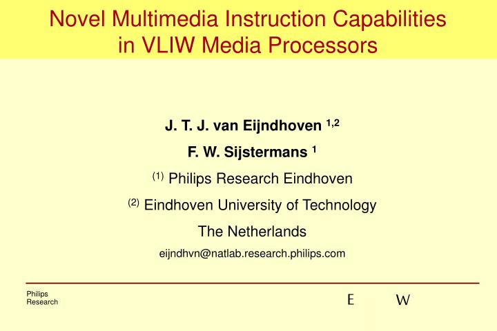 novel multimedia instruction capabilities in vliw media processors