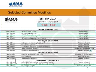 Selected Committee Meetings