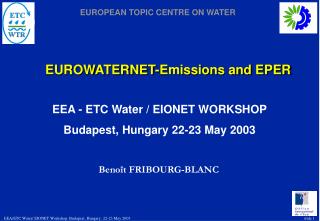 EUROWATERNET-Emissions and EPER