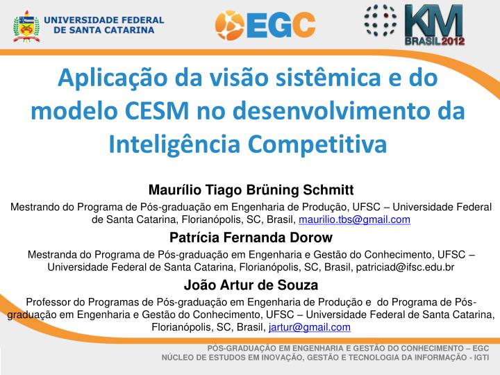 aplica o da vis o sist mica e do modelo cesm no desenvolvimento da intelig ncia competitiva