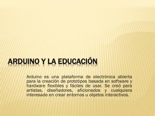 arduino y la educaci n