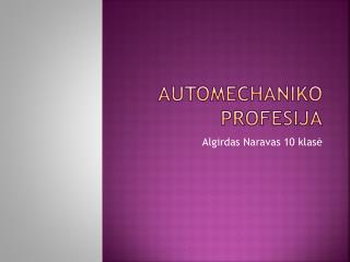 automechaniko profesija