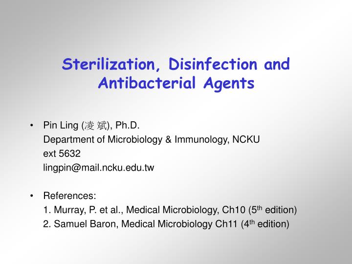 sterilization disinfection and antibacterial agents