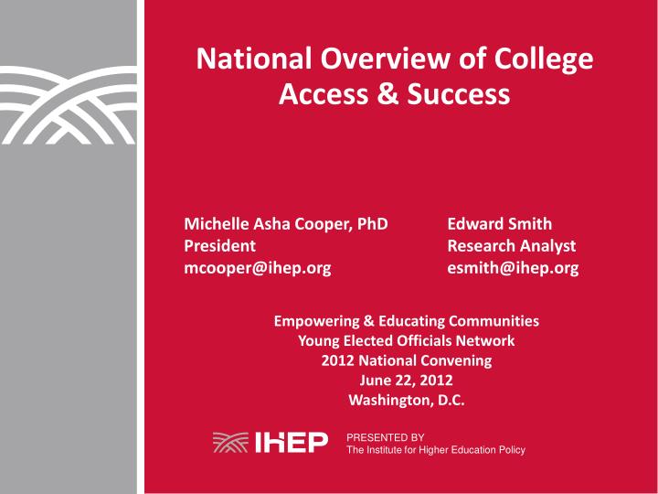 national overview of college access success