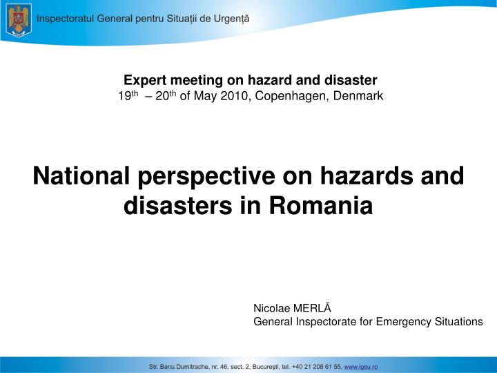 expert meeting on hazard and disaster 19 th 20 th of may 2010 copenhagen denmark