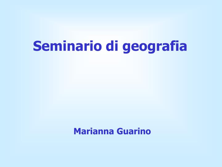 seminario di geografia