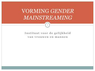 vorming gender mainstreaming