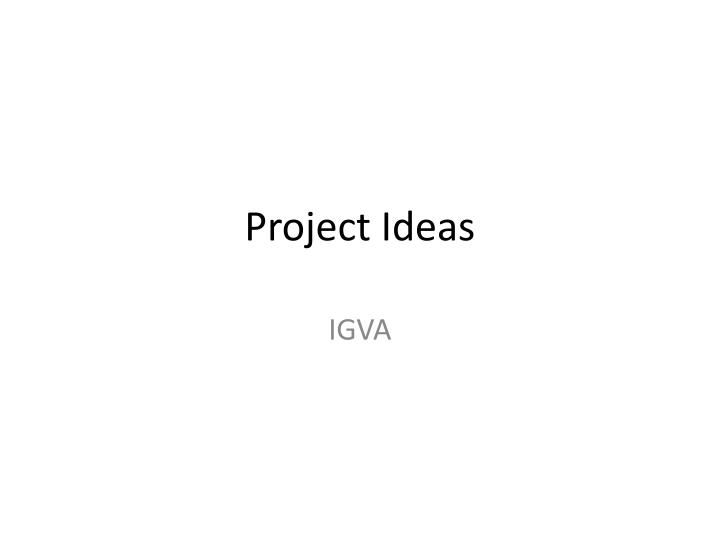 project ideas