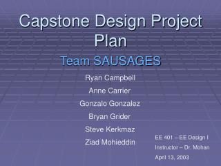Capstone Design Project Plan