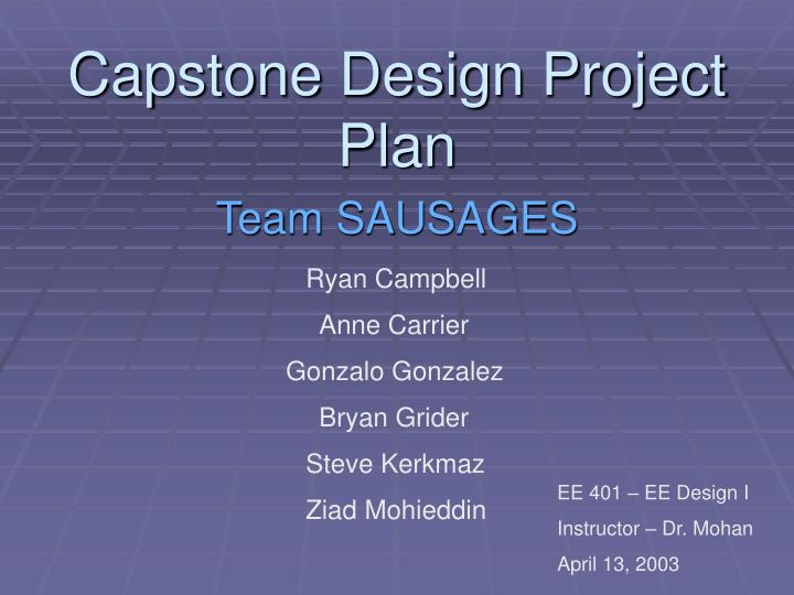 capstone design project plan