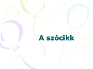 a sz cikk