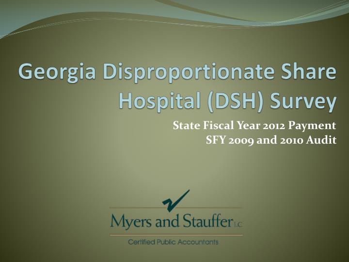 georgia disproportionate share hospital dsh survey