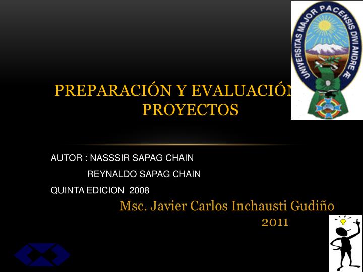 PPT - PREPARACIÓN Y EVALUACIÓN DE PROYECTOS PowerPoint Presentation ...