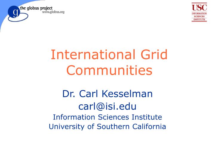international grid communities
