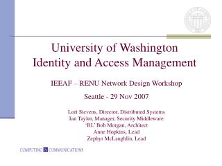 University of Washington Identity and Access Management