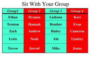 Sit With Your Group