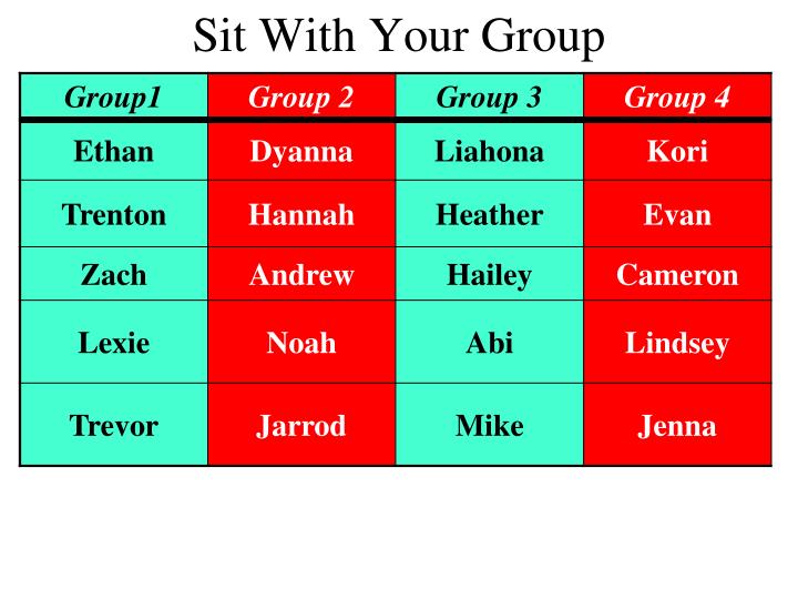 sit with your group