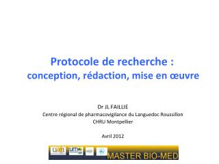 protocole de recherche conception r daction mise en uvre