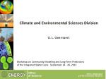 Climate and Environmental Sciences Division - slide 1