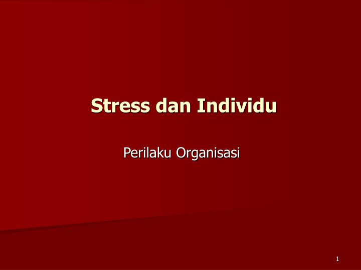 stress dan individu