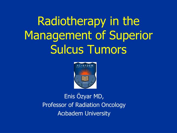 radiotherapy in the management of superior sulcus tumors