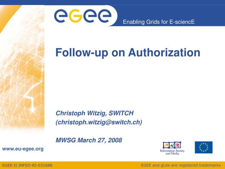 follow up on authorization