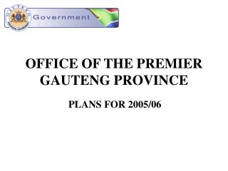 OFFICE OF THE PREMIER GAUTENG PROVINCE