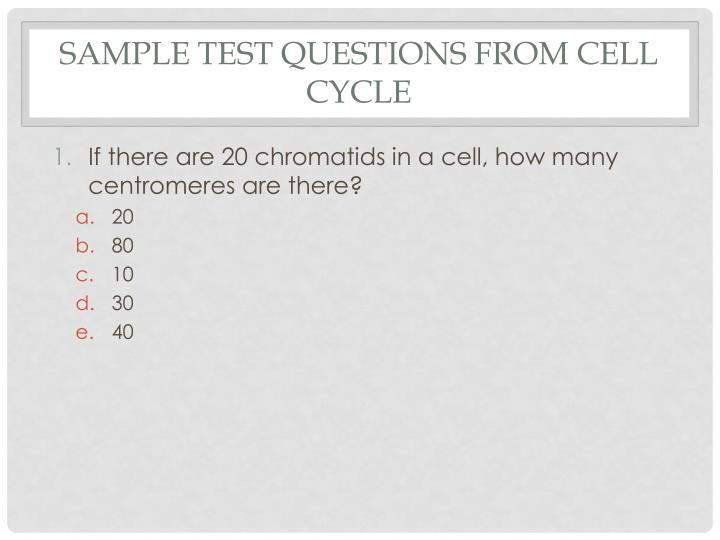 sample test questions from cell cycle