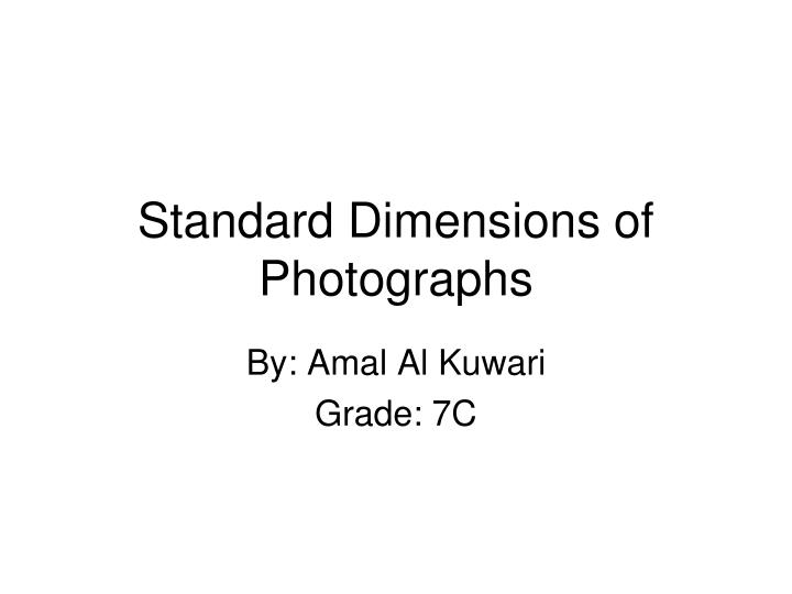 standard dimensions of photographs