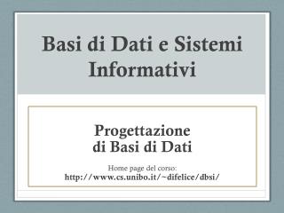 basi di dati e sistemi informativi