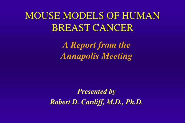 mouse models of human breast cancer