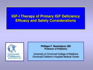 IGF-I Therapy of Primary IGF Deficiency Efficacy and Safety Considerations