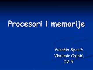 procesori i memorije