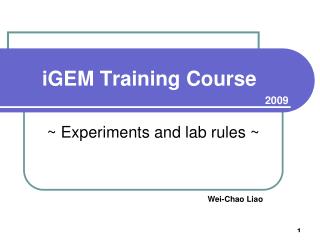 iGEM Training Course