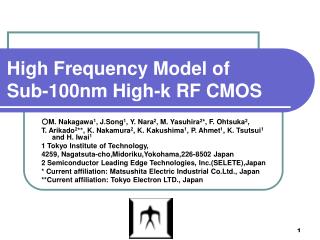 High Frequency Model of Sub-100nm High-k RF CMOS