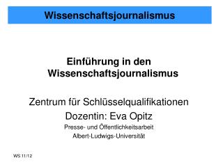 wissenschaftsjournalismus