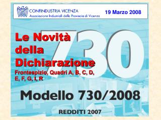 Le Novità della Dichiarazione Frontespizio, Quadri A, B, C, D, E, F, G, I, R