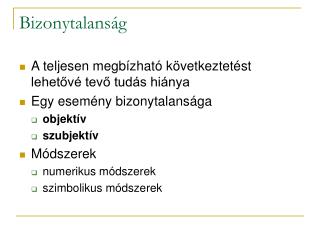 bizonytalans g