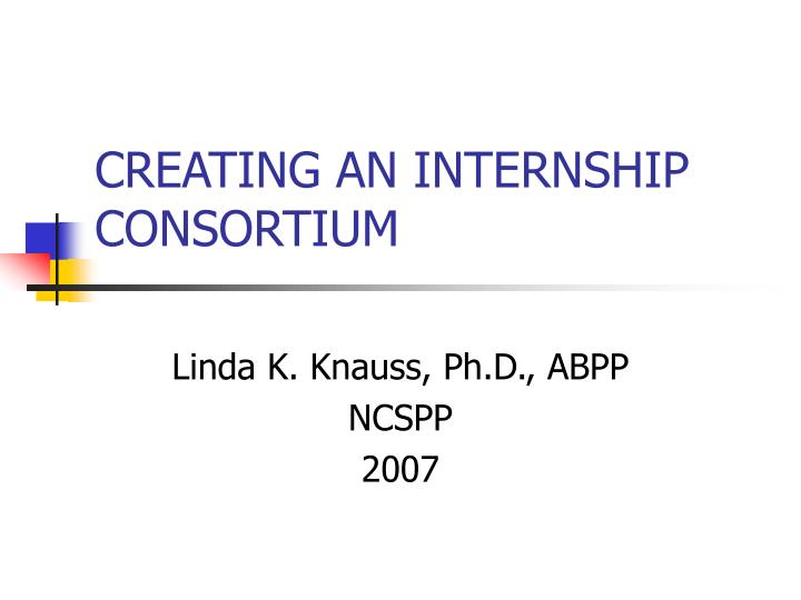 creating an internship consortium