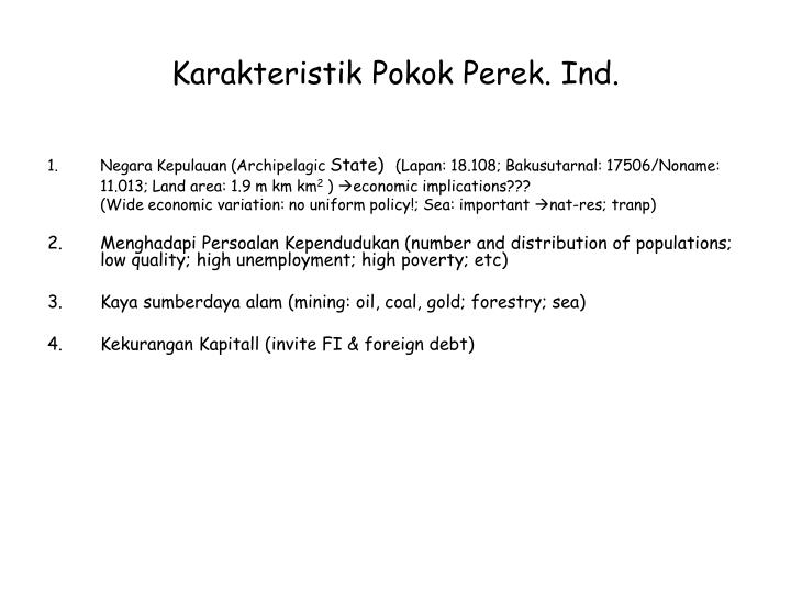 karakteristik pokok perek ind